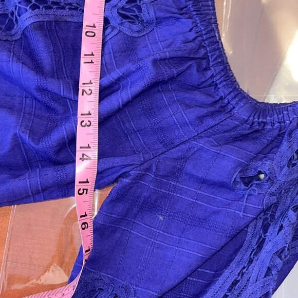 Free People Purple Crochet Tunic Top XS Boho Chic Bohemian Romantic - Picture 7 of 10